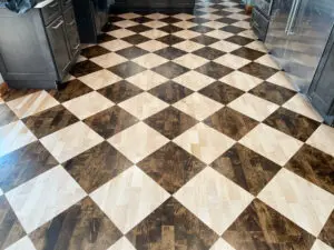 Checker board flooring
