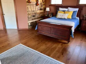 Wooden floored bedroom