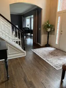A beautiful house with white and gray color carpet